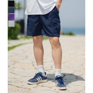 ショートパンツ メンズ ポリタフタ カーゴパンツ ハーフパンツ ショーツ スイミングショーツ 水着 アメカジ カジュアル サーフ サーファー ストリート 西海岸｜improves