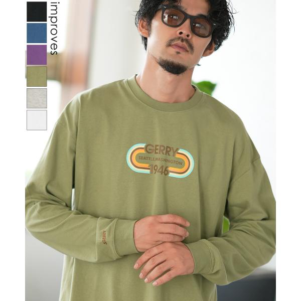 長袖Tシャツ メンズ GERRY ジェリー 別注プリント ロンT カットソー プリント オーバルロゴ...