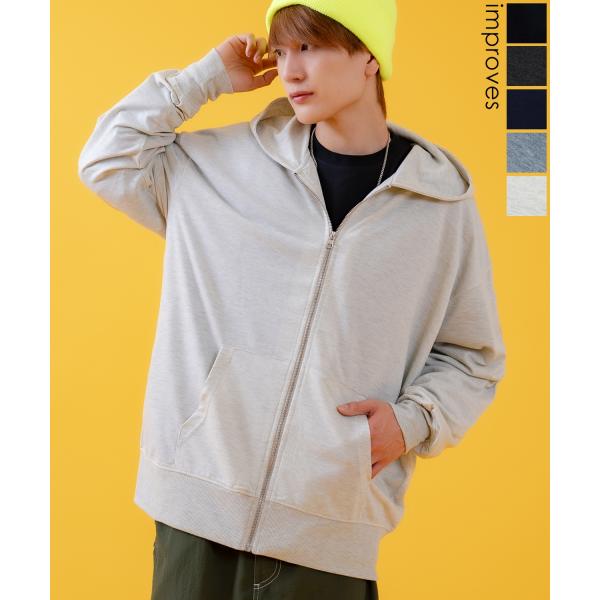 パーカー メンズ ライトスウェット ジップアップパーカー フーディー 部屋着 シンプル カジュアル ...