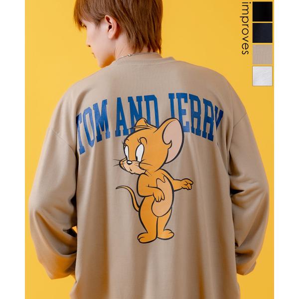 長袖Tシャツ メンズ TOM&amp;JERRY トムとジェリー プリント カットソー ロンT カートゥーン...