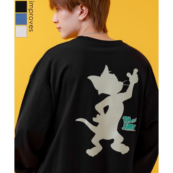 長袖Tシャツ メンズ TOM&amp;JERRY トムとジェリー プリント カットソー ロンT カートゥーン...