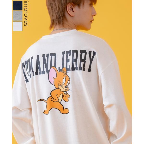 長袖Tシャツ メンズ TOM&amp;JERRY トムとジェリー プリント カットソー ロンT カートゥーン...
