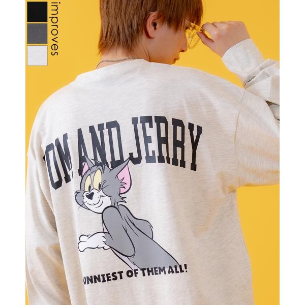 長袖Tシャツ メンズ TOM&amp;JERRY トムとジェリー プリント カットソー ロンT カートゥーン...