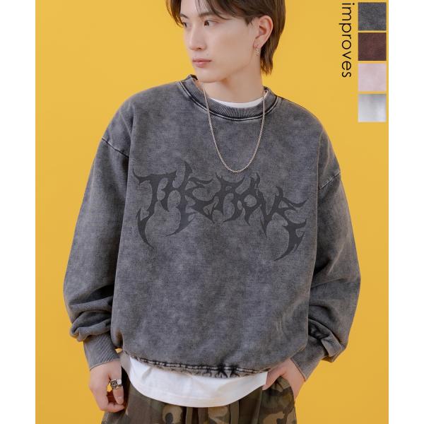 トレーナー メンズ レディース グランジ加工 裏毛 クルーネック スウェット セットアップ アメカジ...