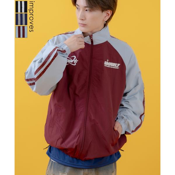 ナイロンブルゾン メンズ 切り替え フルジップブルゾン カジュアル アメカジ ストリート スケーター...