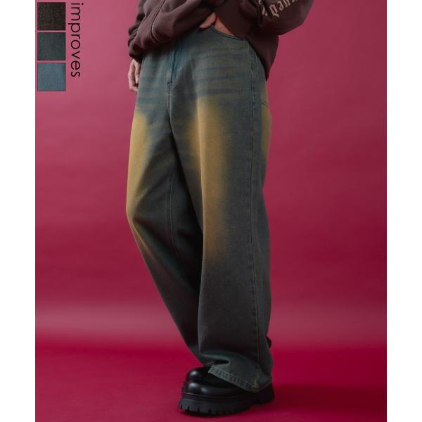 デニムパンツ メンズ レディース  バギーパンツ ビンテージ風 ジーンズ ワイドパンツ アメカジ カ...