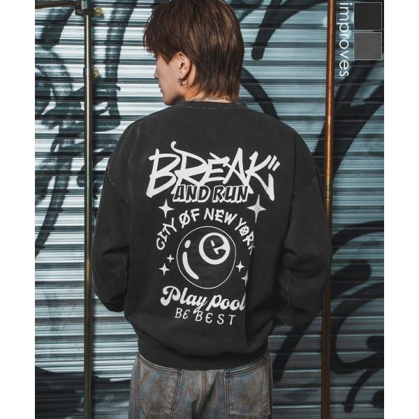 トレーナー メンズ CVC 半起毛 スウェット クルーネック 長袖 プリント ワンポイント ストリー...