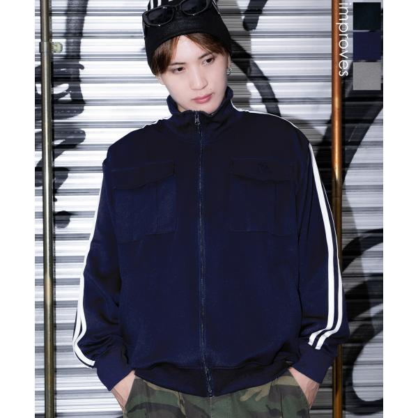 ジャージ メンズ ラインジャージ ブルゾン トラックジャケット スポーツミックス カジュアル Y2K...