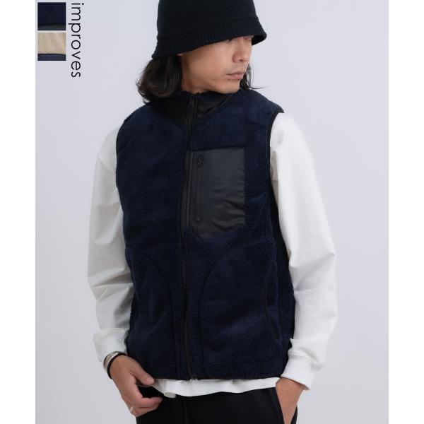 ベスト メンズ スタンドカラー ボアベスト アメカジ カジュアル Y2K ストリート 90s ストリ...