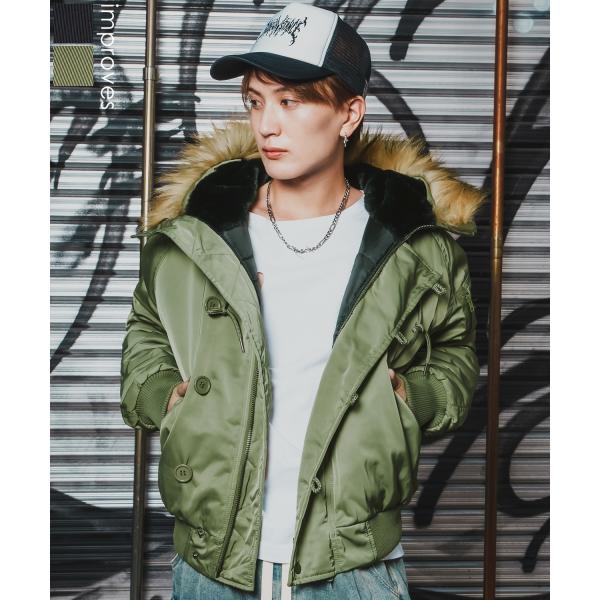 ミリタリージャケット メンズ N-2B ミリタリーコート ファージャケット ショートコート 大きめ ...