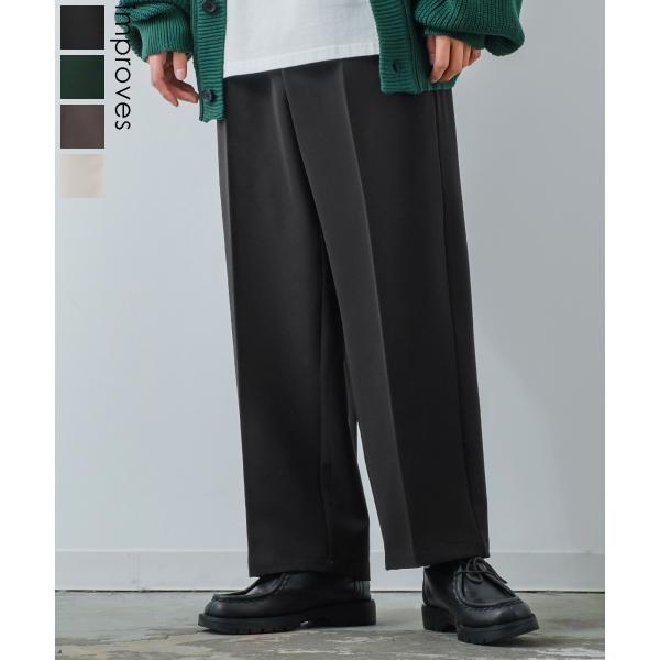 スラックス メンズ ワイドパンツ ストレッチ ワイド カラーパンツ イージーパンツ バルーンパンツ ...