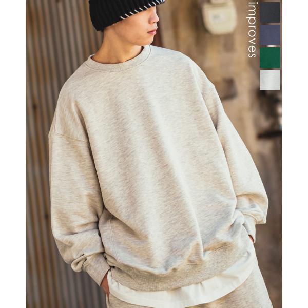 トレーナー メンズ 13.4オンス ヘビーウエイト 裏毛 クルーネック スウェット スエット オーバ...