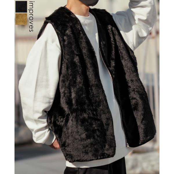 ベスト メンズ ファーベスト ビッグシルエット オーバーサイズ 大きいサイズ モコモコ ファージャケ...