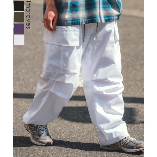 カーゴパンツ メンズ UAU 裏メッシュ 撥水 防風 ワイドパンツ イージーパンツ シャカシャカ ボ...