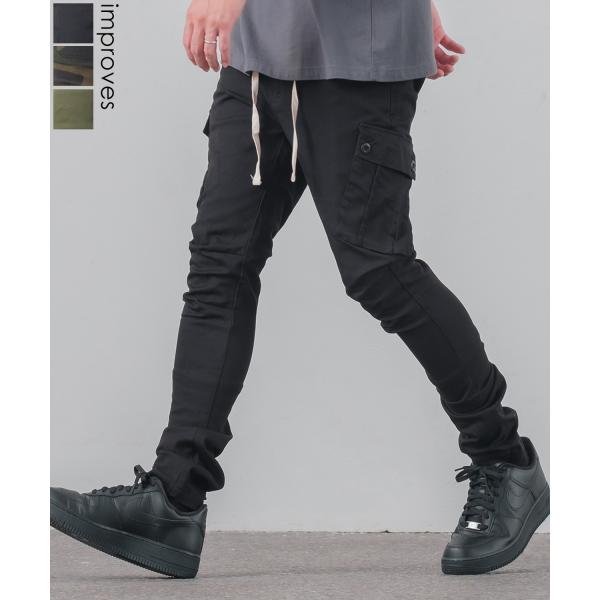 カーゴパンツ メンズ スキニー スリム ストレッチ パンツ ミリタリーパンツ イージーパンツ カラー...