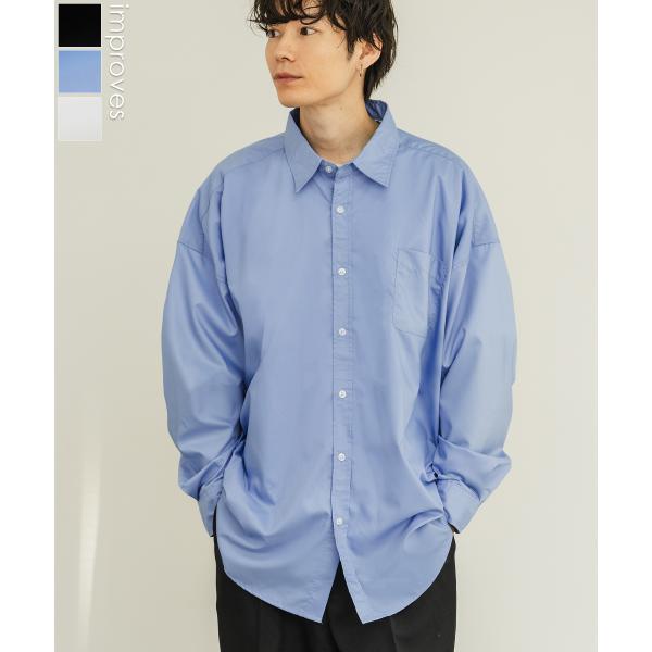 長袖シャツ メンズ NULL ヌル 無地 イージーケア ビッグサイズ オーバーサイズ 大きめ アメカ...
