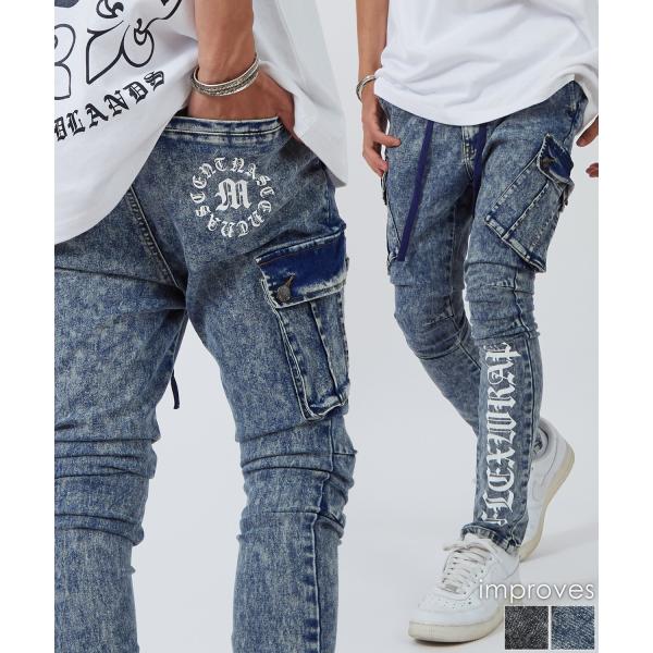 カーゴパンツ メンズ レディース NULL ヌル  ロゴ スリム ジョガー イージー  テーパード ...