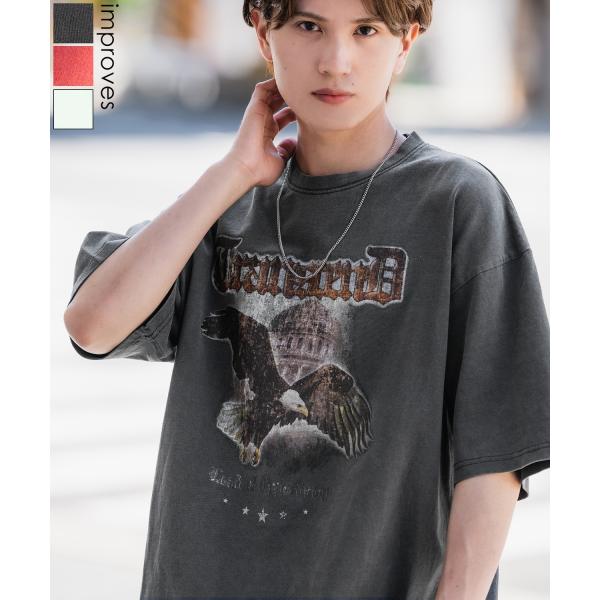 半袖Tシャツ メンズ SIDEWAY STANCE サイドウェイスタンス プリント ピグメント イー...