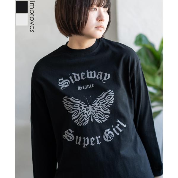 長袖Tシャツ レディース SIDEWAY STANCE サイドウェイスタンス プリント バタフライ ...