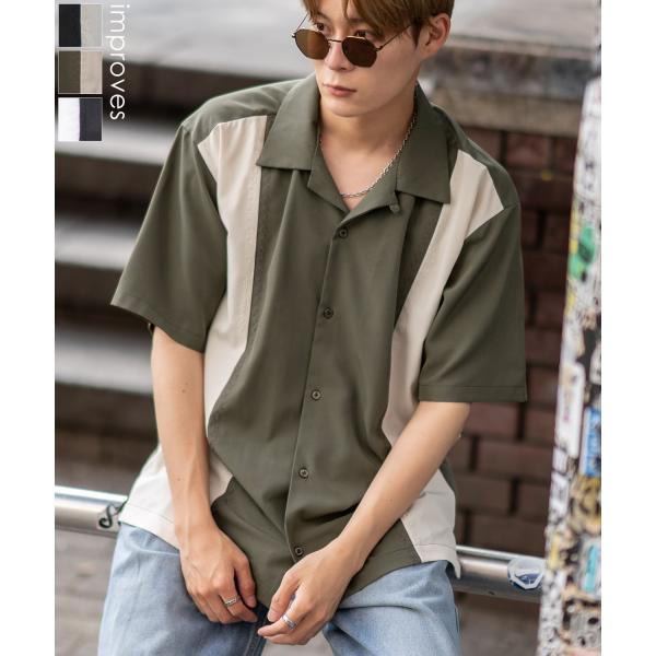 半袖シャツ メンズ 刺しゅうデザイン オープンカラーシャツ 開襟シャツ ボーリングシャツ アメカジ ...