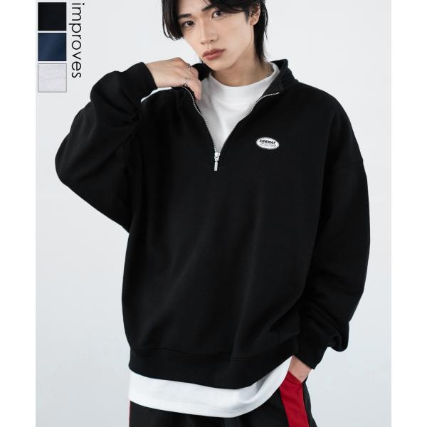 トレーナー メンズ SIDEWAY STANCE サイドウェイスタンス 刺しゅう スウェットハーフジ...