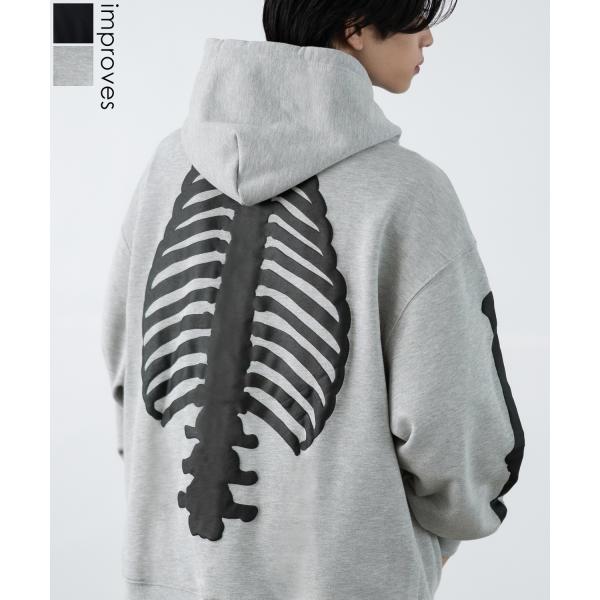 パーカー メンズ SIDEWAY STANCE サイドウェイスタンス ボーン 厚盛プリント スウェッ...