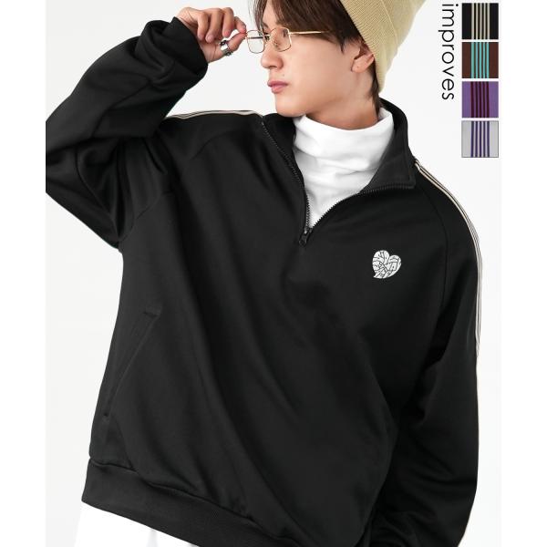 トラックジャケット メンズ SIDEWAY STANCE サイドウェイスタンス ハーフジップ ワンポ...