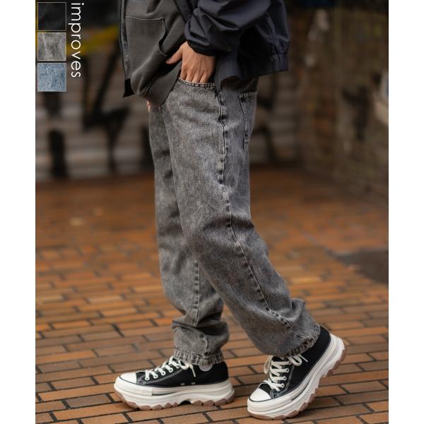 デニムパンツ メンズ SIDEWAY STANCE サイドウェイスタンス ケミカルウォッシュ 10....