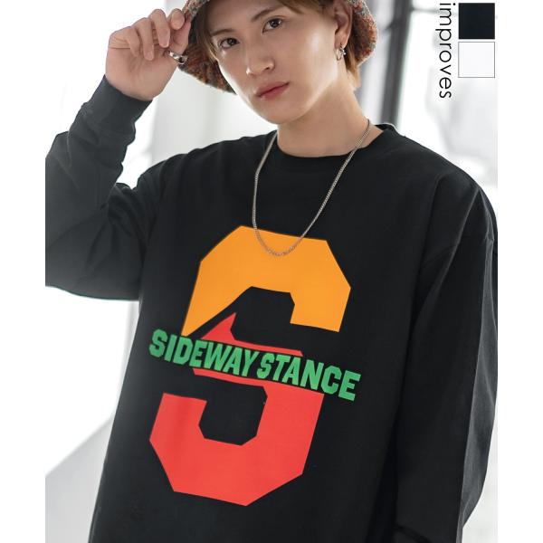 長袖Tシャツ メンズ SIDEWAY STANCE サイドウェイスタンス オリジナルプリント カレッ...