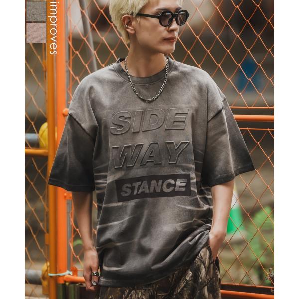 Tシャツ メンズ SIDEWAY STANCE サイドウェイスタンス エンボス ロゴプリント アメカ...