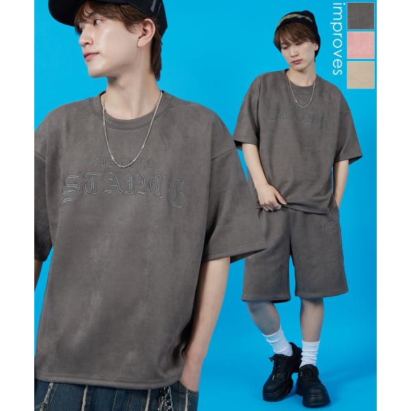 Tシャツ メンズ SIDEWAY STANCE サイドウェイスタンス スエードポンチ ロゴ刺しゅう ...