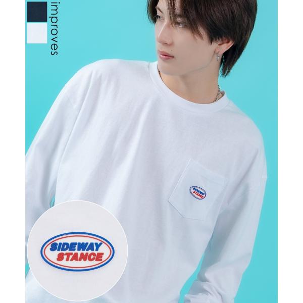 長袖Tシャツ メンズ SIDEWAY STANCE サイドウェイスタンス オーバルラバーワッペン ワ...