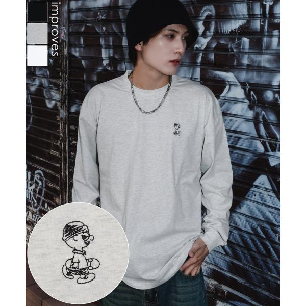 長袖Tシャツ メンズ SIDEWAY STANCE サイドウェイスタンス ワンポイント刺しゅう スケ...