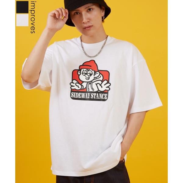 カットソー メンズ  SIDEWAY STANCE サイドウェイスタンス 半袖 Tシャツ ラベル レ...
