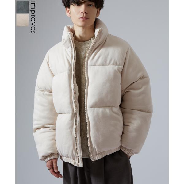 ダウンジャケット メンズ スエードタッチ 中綿 ショートペディン パデッドブルゾン アメカジ カジュ...