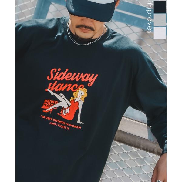 長袖Tシャツ メンズ SIDEWAY STANCE サイドウェイスタンス ロンT カットソー レトロ...