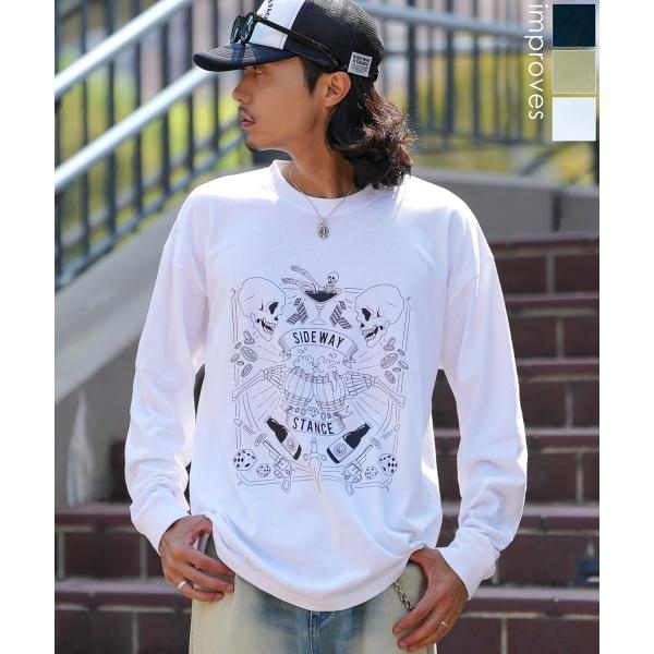 長袖Tシャツ メンズ SIDEWAY STANCE サイドウェイスタンス ロンT カットソー ドラン...