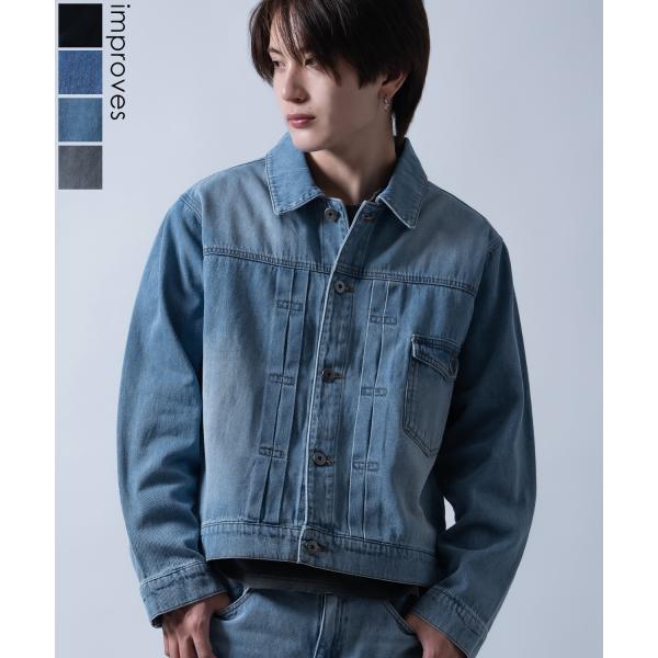 デニムジャケット メンズ ショート丈 1stタイプ ジージャン Gジャン ライトデニム アウター 羽...