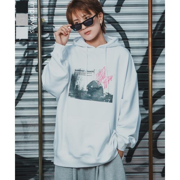 パーカー メンズ SIDEWAY STANCE サイドウェイスタンス フォトプリント 裏毛 スウェッ...