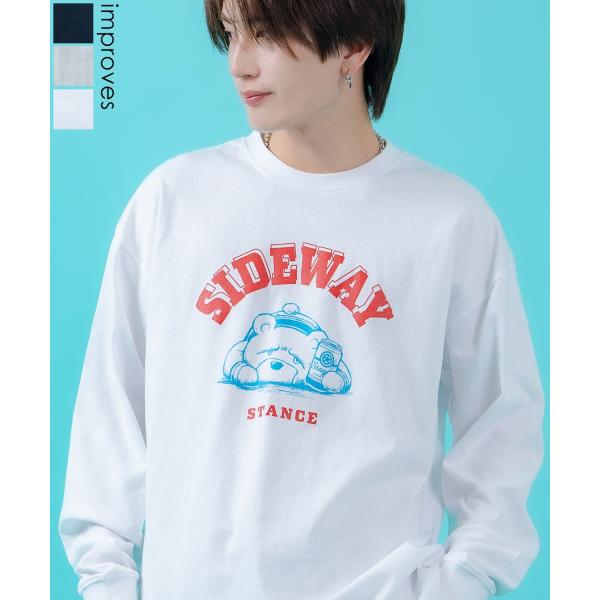 長袖Tシャツ ロンT メンズ レディース サイドウェイスタンス ビッグシルエット オーバーサイズ ス...