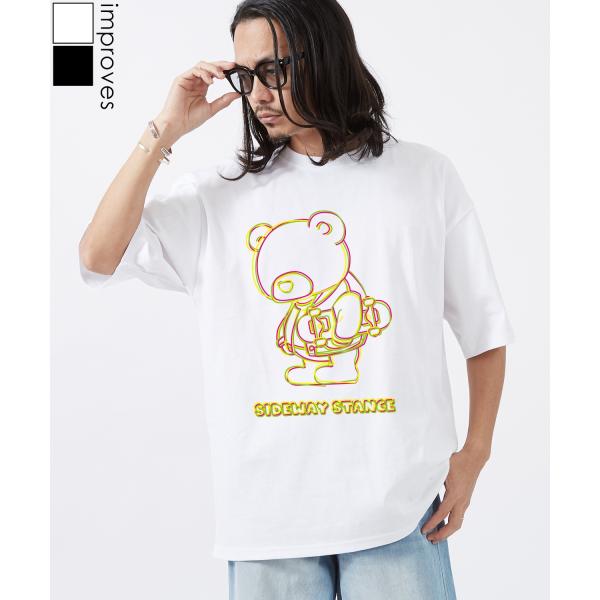 半袖Tシャツ メンズ SIDEWAY STANCE サイドウェイスタンス オリジナルプリント ネオン...