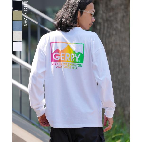 長袖Tシャツ メンズ GERRY ジェリー 別注プリント カットソー グラデーションロゴ プリント ...