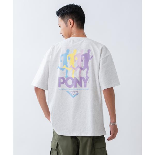 半袖Tシャツ メンズ PONY ポニー カットソー プリントTシャツ オーバーサイズ ビッグシルエッ...