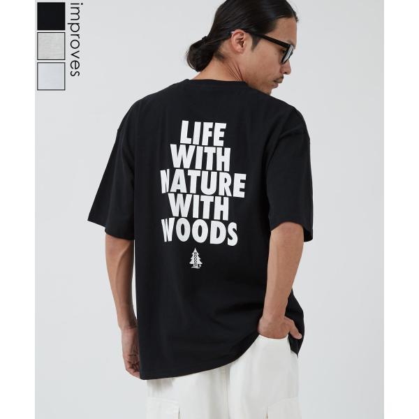 半袖Tシャツ メンズ WOODS別注 ウッズ カットソー  ビッグシルエット アウトドア カジュアル...