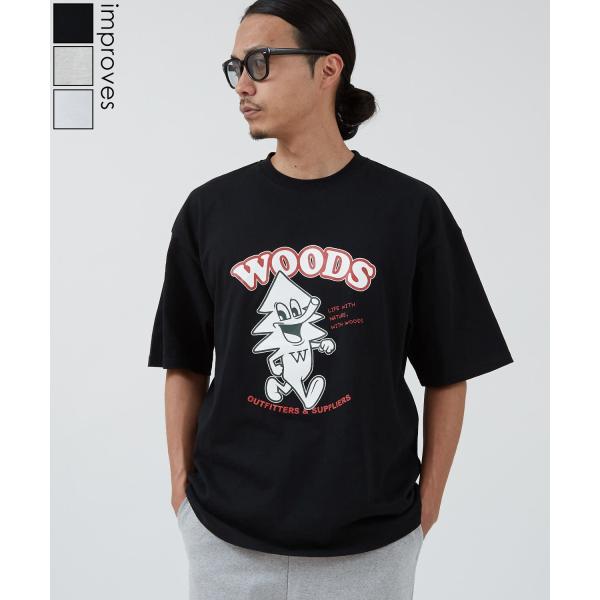 半袖Tシャツ メンズ WOODS別注 ウッズ カットソー  ビッグシルエット アウトドア カジュアル...