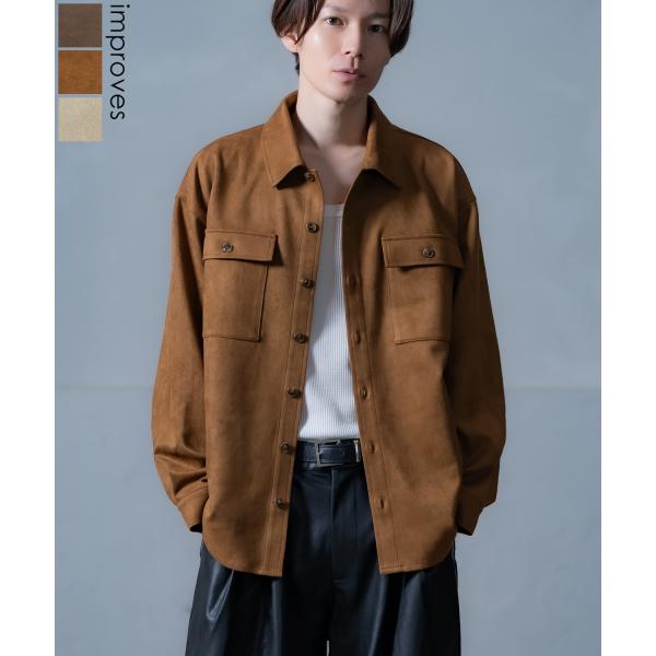 シャツ メンズ ジャケット アウター ポンチ ダブルフラップ ポケットシャツ 羽織り 春 秋 冬 カ...