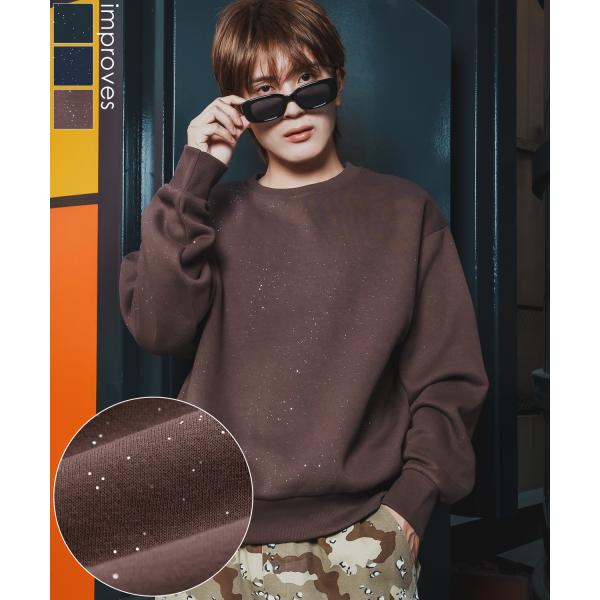 トレーナー メンズ ラメ 起毛 大きめ カジュアル スケーター ストリート Y2K 90s 古着MI...