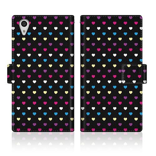 Xperia Z5 (501SO) オリジナルデザイン 【 レインボー ハート 50S スリム ダイ...