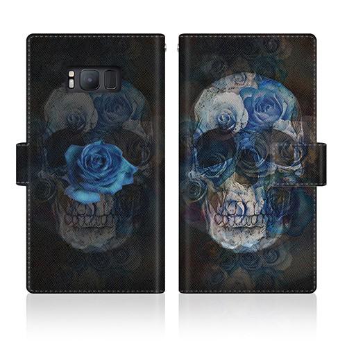 Android One (507SH) オリジナルデザイン 【 スカル ローズ クロス ブラック ス...