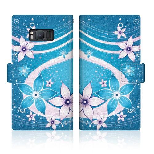 Android One (507SH) オリジナルデザイン 【 夏華の乱舞 和柄 ボタニカル 蒼花と...